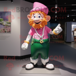 Roze Leprechaun mascotte...