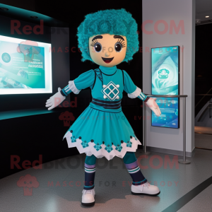 Cyan irsk danser maskot...