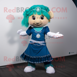 Cyan irsk danser maskot...