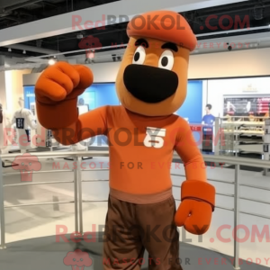 Mascot character of a Brown...