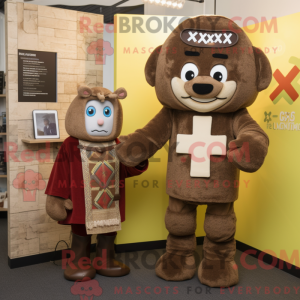 Mascot character of a Brown...