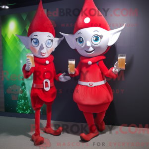 Maskot postava červeného...
