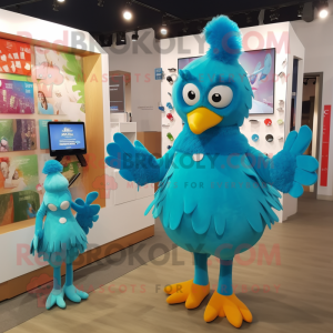 Cyan Hens maskot drakt...