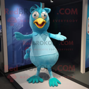 Cyan Hens mascotte kostuum...