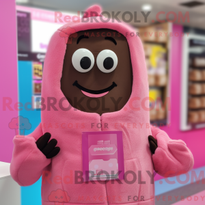 Maskot karakter av en rosa...