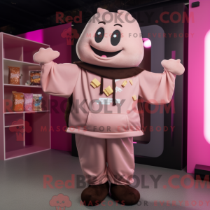 Maskottchen eines rosa...
