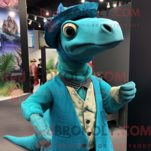 Mascot character of a Cyan...