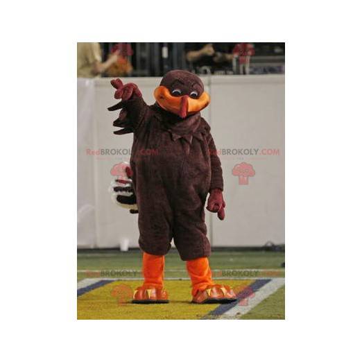 Mascotte d'oiseau marron et orange - Redbrokoly.com