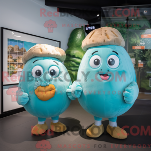 Mascot character of a Cyan...