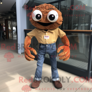 Maskot postava hnědého...