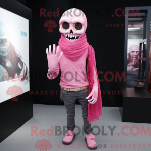 Maskotkarakter af en Pink...
