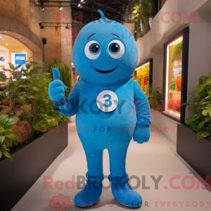 Maskottchenfigur eines Cyan...