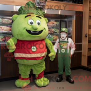 Fantasia de mascote de um corned-beef com repolho e salopette com relógio de pulso - Mascotes de pulseira - RedBrokoly.com