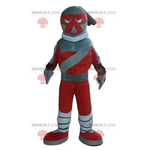 Mascote de brinquedo robô vermelho e cinza - Redbrokoly.com