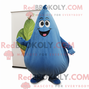 Maskot karakter av en blå...