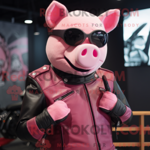 Mascot character of a Pink...