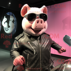 Maskotkarakter af en Pink...