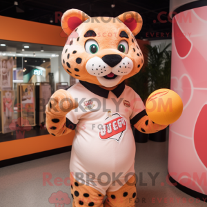 Maskot-karkter av en Peach...
