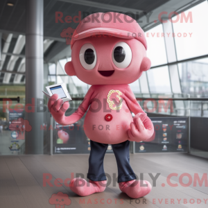 Mascot character of a Pink...