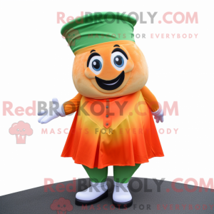 Maskotkarakter af en orange...