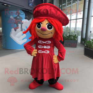 Rød Pirat maskot kostume...