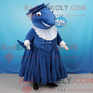 Maskotfigur av en knølhval...
