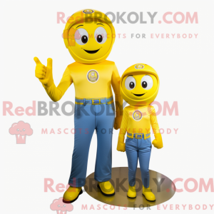 Maskot postava žluté...