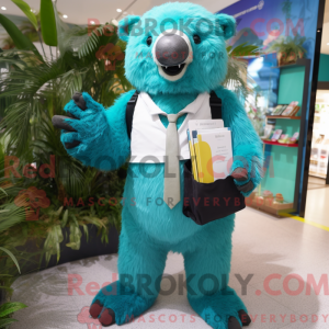 Mascot character of a Cyan...
