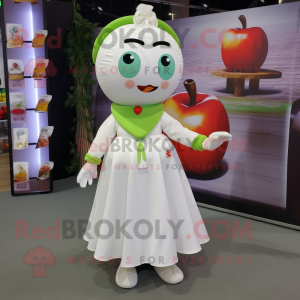 Vit Apple maskot kostym...