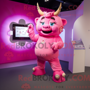 Mascot character of a Pink...