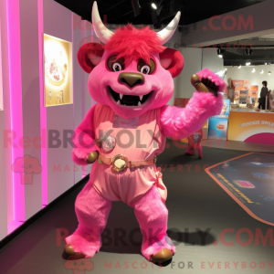 Mascot character of a Pink...