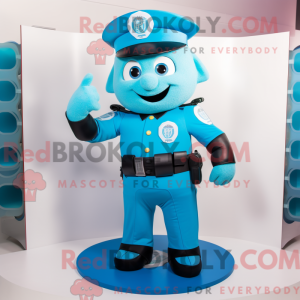 Mascot character of a Cyan...