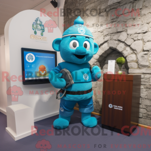 Mascot character of a Cyan...
