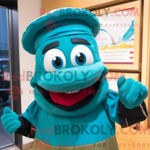 Mascot character of a Teal...