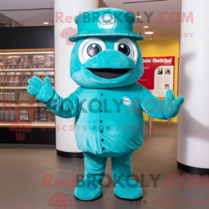 Mascot character of a Teal...