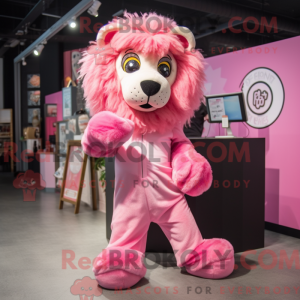 Mascot character of a Pink...