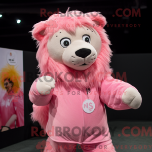 Mascot character of a Pink...