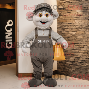 Maskot-karakter af en grå...