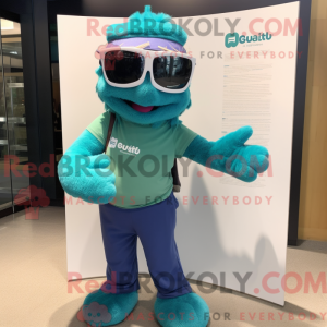 Maskotfigur av en Teal...