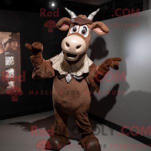 Maskot karakter af en brun...
