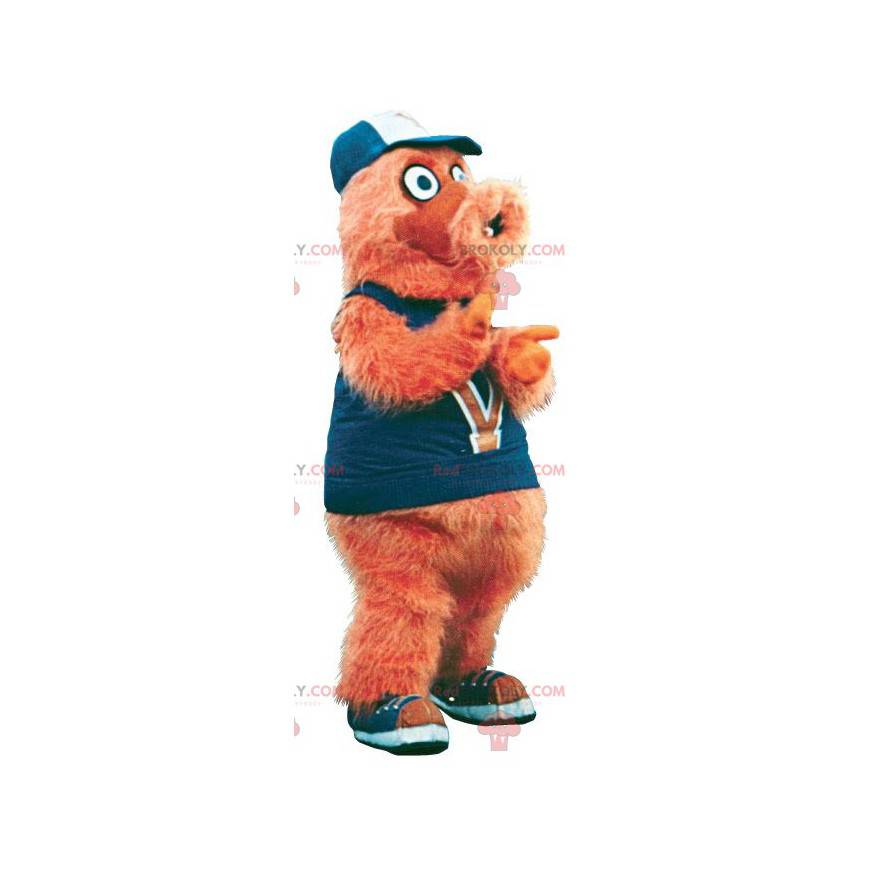 Orange yeti hairy man mascot - Redbrokoly.com