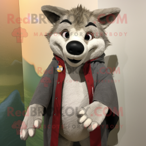 Gray Wolf maskot kostume...