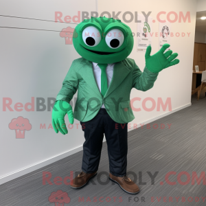 Maskot karakter av en grønn...