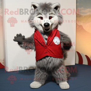 Gray Wolf maskot kostume...