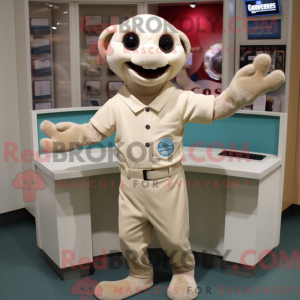 Mascot character of a Beige...