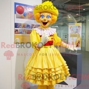 Mascottefiguur van een gele...