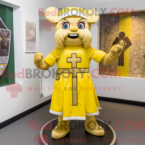 Maskot karakter af et guld...