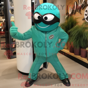 Postava maskota tyrkysově...