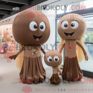 Mascot character of a Brown...