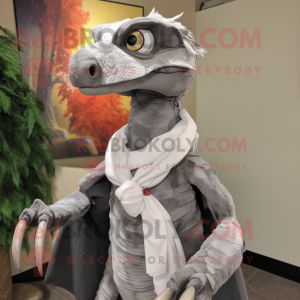 Grå Utahraptor maskot...